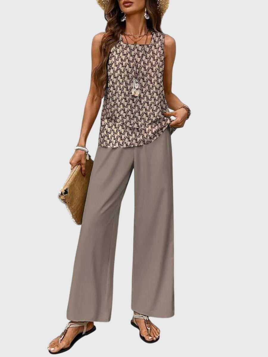 Amalina | Square Neck Two-Piece Set