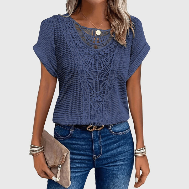 Verdi | Crochet Lace Detail Blouse Short Sleeve