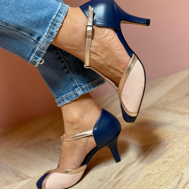 Gigi | Nude T-Strap Mary Jane Heels