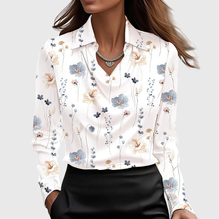 Atara | Pleated Neckline Elegant Blouse
