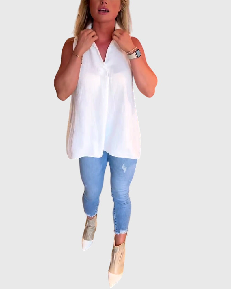 Allegra | Ruffled Sleeveless Top