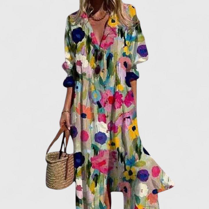 Davinia | Vibrant Boho Midi Dress
