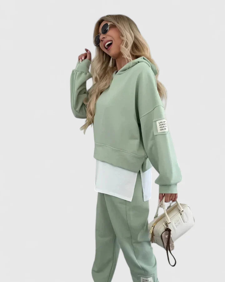 Lucinda | Hooded Color-Block Sweatshirt Set