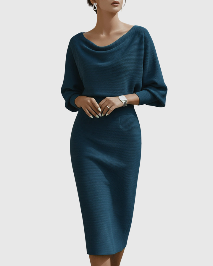 Daniela | Draped Batwing Midi Dress