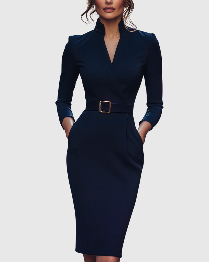 Deneen | Mock Wrap Midi Dress