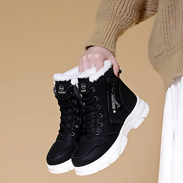 Marla | Lace-Up Faux Fur Lined Ankle Boots