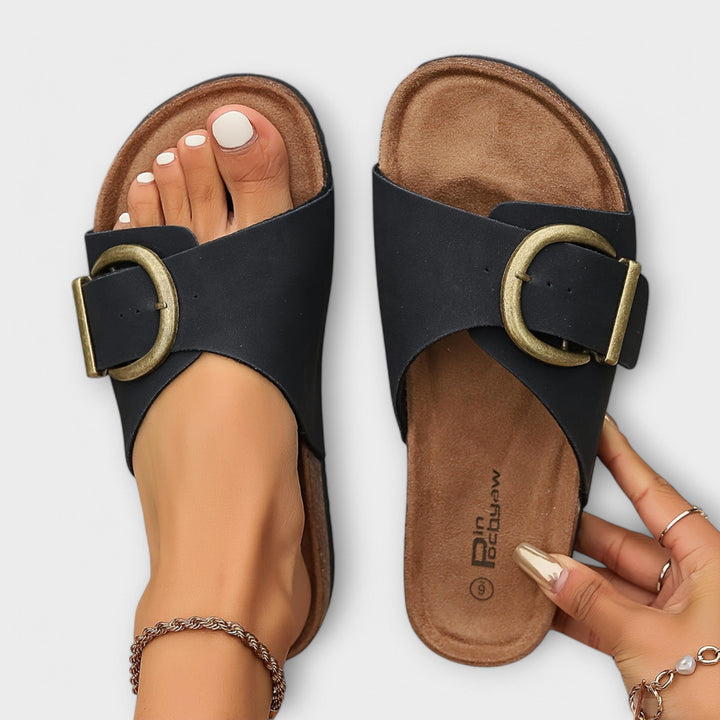 Juliet | Single Strap Buckle Slide Sandals