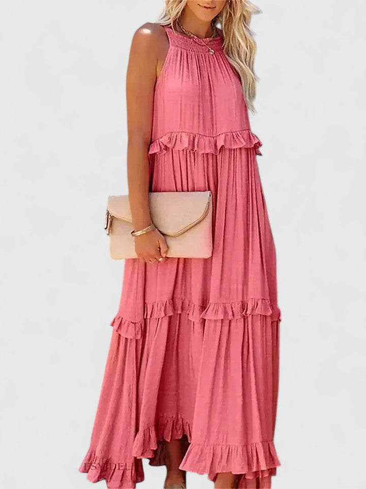 Lyric | Sleeveless Tiered Ruffle Maxi Dress