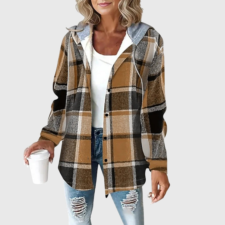 Jaylin | Plaid Hooded Flannel Jacket with Buttons