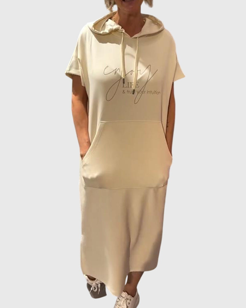 Audreen | Casual Hooded Midi Dress