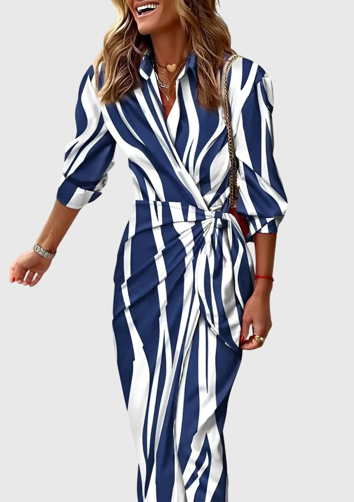 Mallory | Printed Wrap Midi Dress