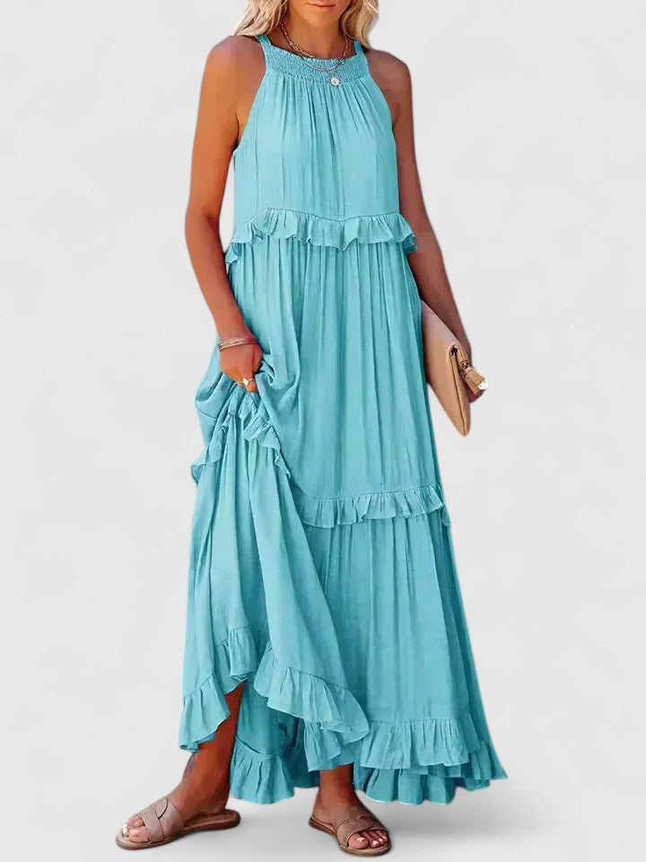 Lyric | Sleeveless Tiered Ruffle Maxi Dress