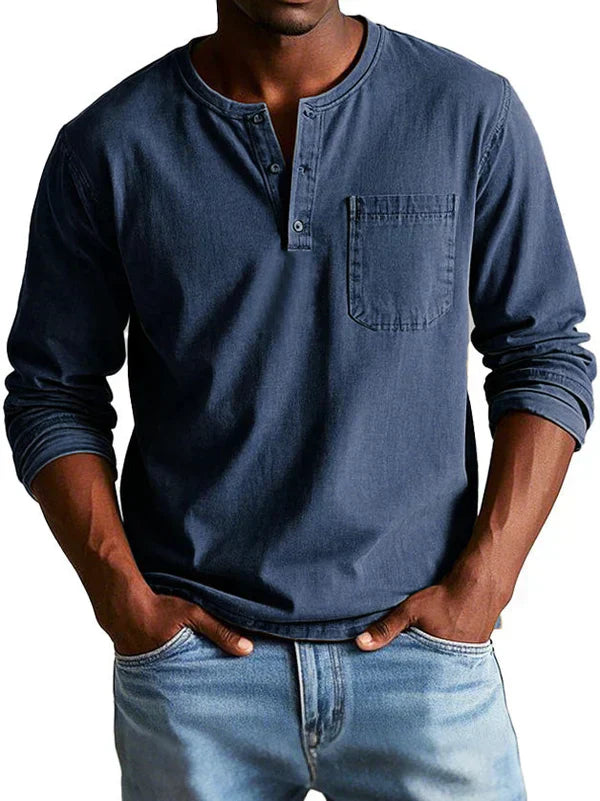 Cole | Casual Henley Long-Sleeve Shirt