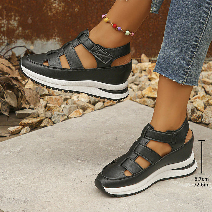 Hermione | Closed Toe Caged Platform Sandals