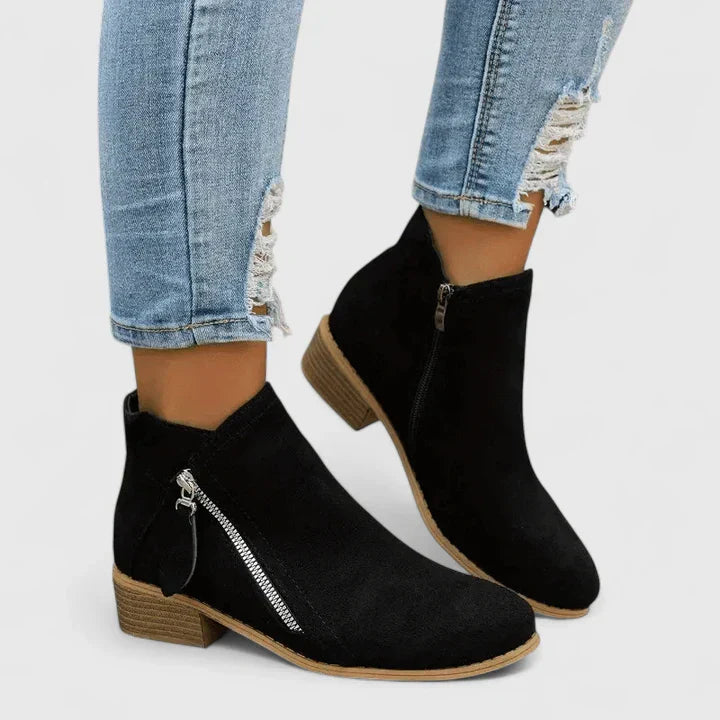 Gina | Side-Zip Block Heel Chelsea Boots