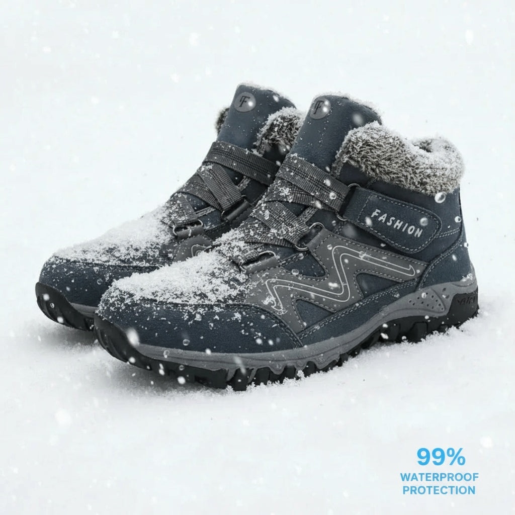 Hilda | Fleece-Lined Faux Fur Boots with Strap