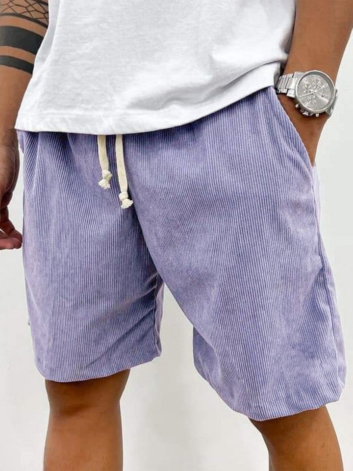 Brady | Striped Drawstring Knee Shorts