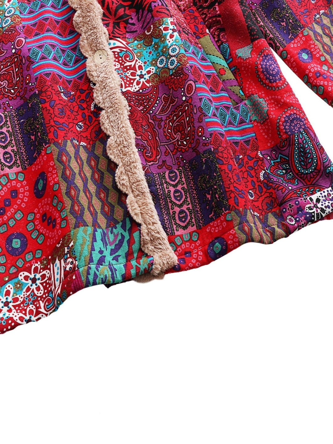 Estella | Patchwork Hooded Fleece Winter Coat