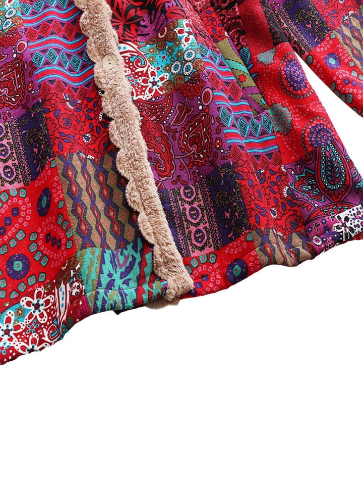 Estella | Patchwork Hooded Fleece Winter Coat
