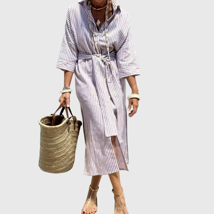 Margot | Striped Midi Dress