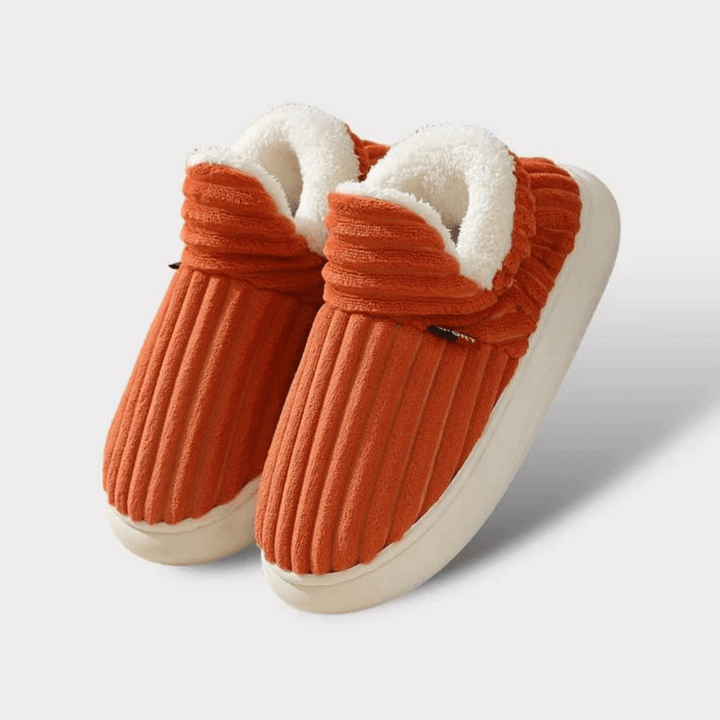 Amberly | Corduroy Faux Fur Slippers with Plush Lining