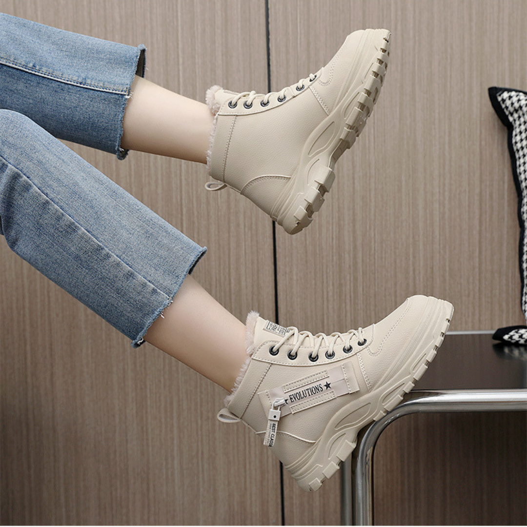 Marla | Lace-Up Faux Fur Lined Ankle Boots