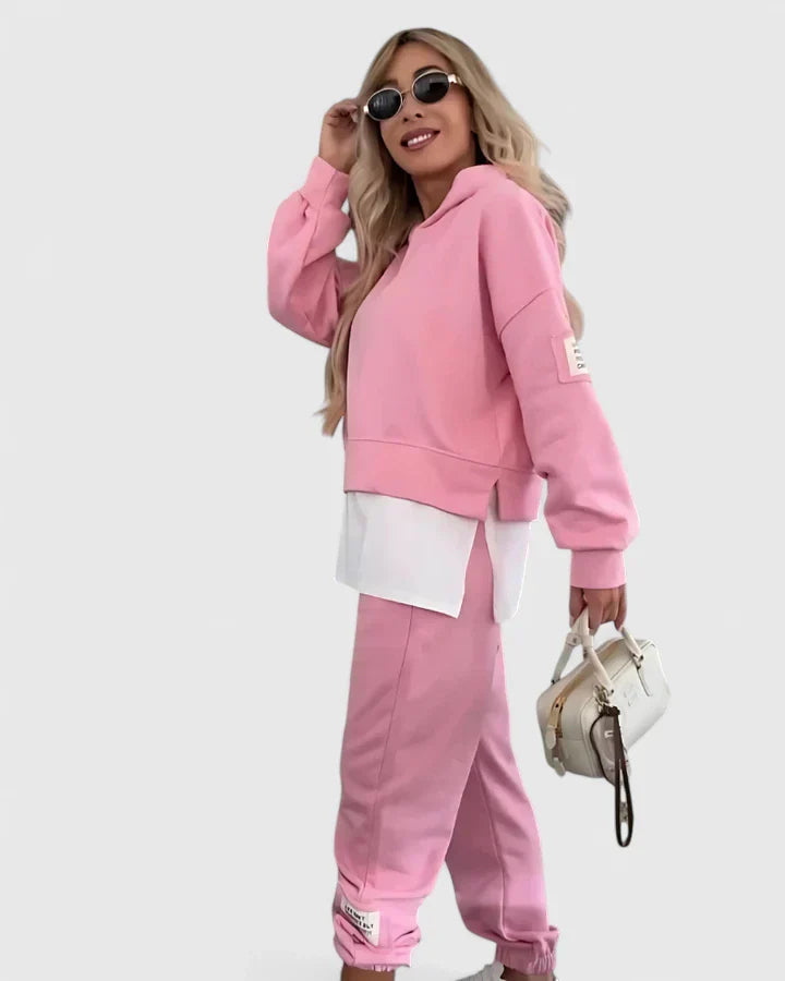 Lucinda | Hooded Color-Block Sweatshirt Set