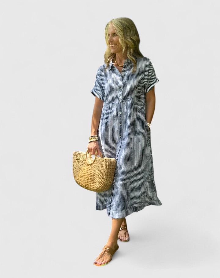Romy | Striped Shirt Dress with Pockets