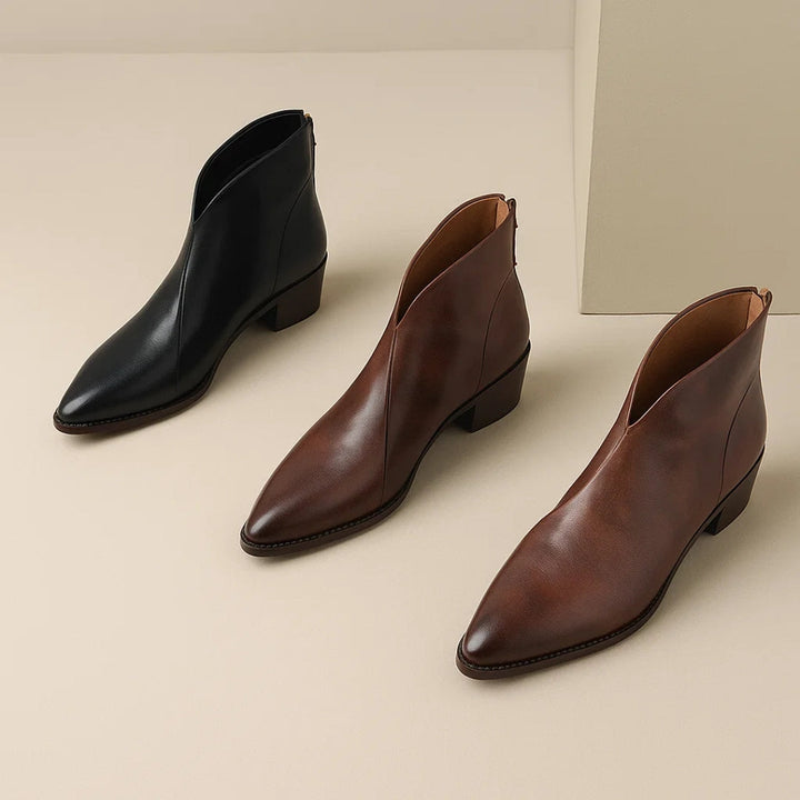 Carmela | Pointed Toe Ankle Heel Boots