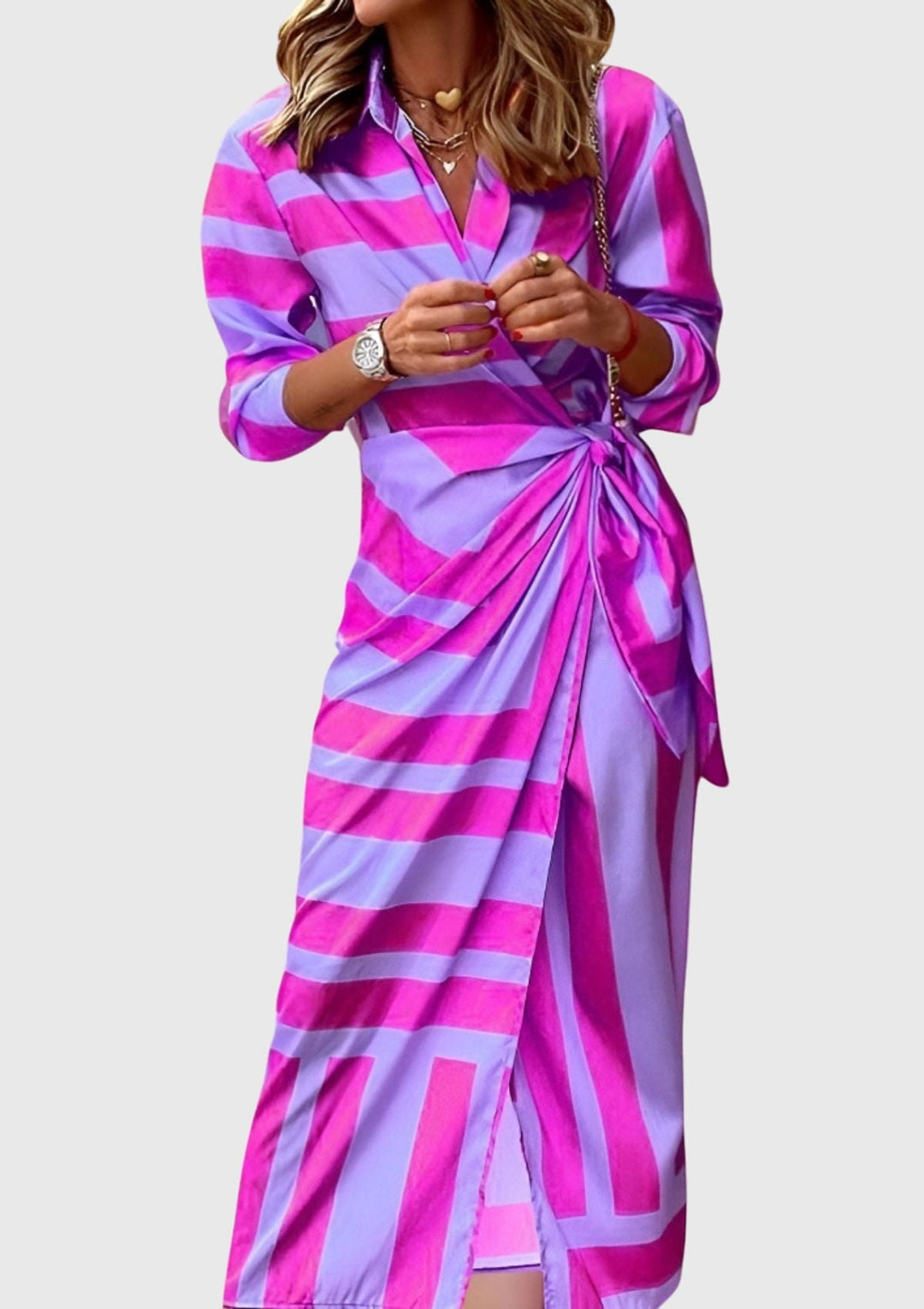 Mallory | Printed Wrap Midi Dress