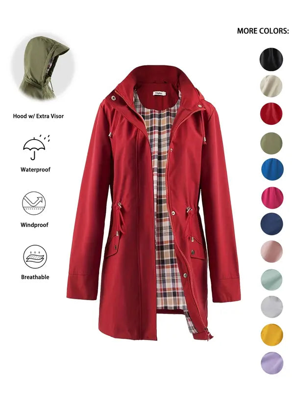 Haven | Hooded Waterproof Rain Jacket with Drawstring Waist