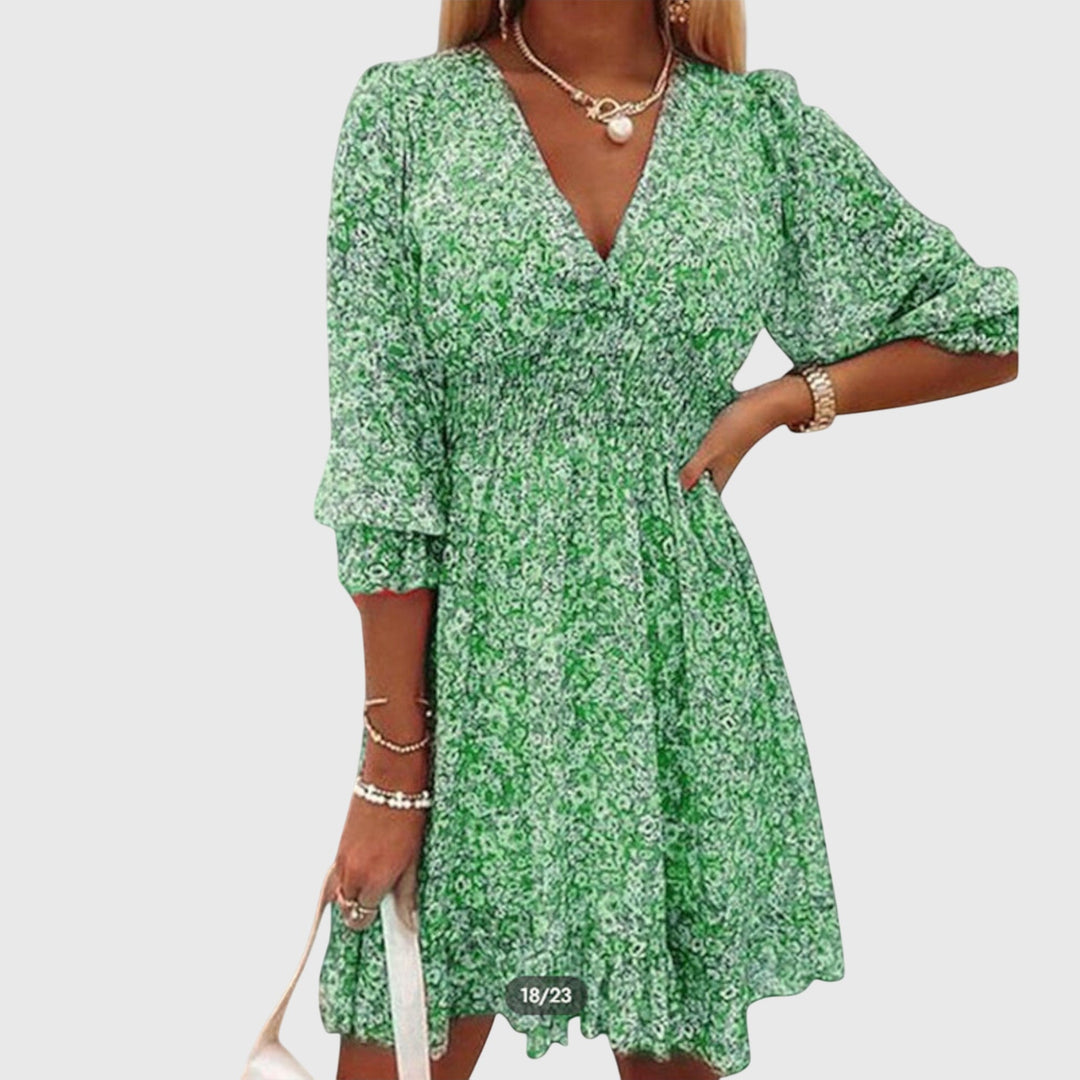 Elena | Floral Puff Sleeve Mini Dress