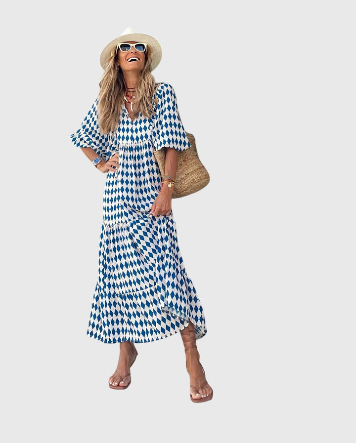 Fleurine | Floral Print Boho Maxi Dress Long Sleeve