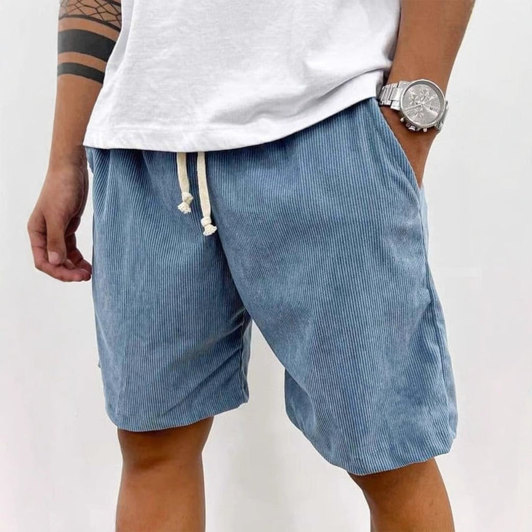 Brady | Striped Drawstring Knee Shorts