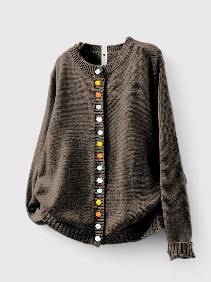 Ada | Button-Up Knit Cardigan with Long Sleeves