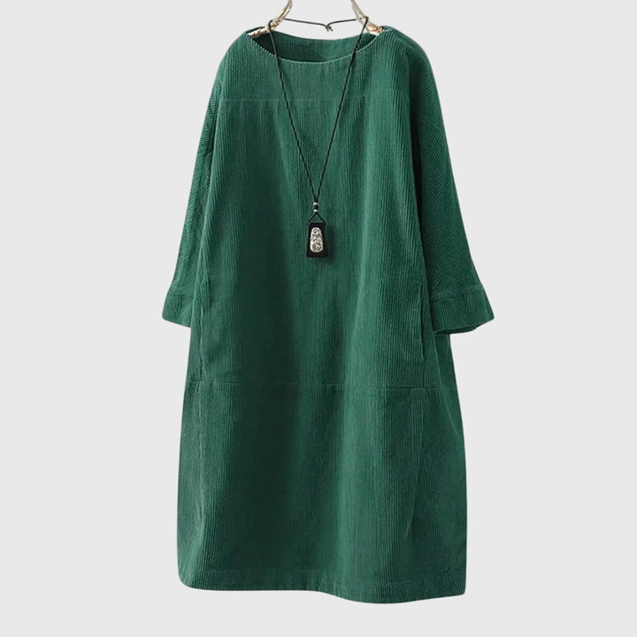 Talia | Corduroy Midi Dress with Pockets