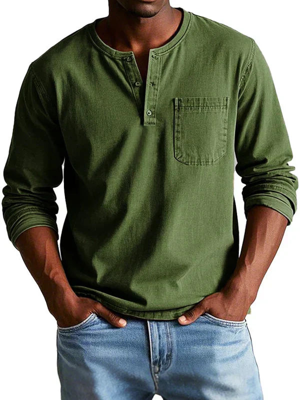 Cole | Casual Henley Long-Sleeve Shirt
