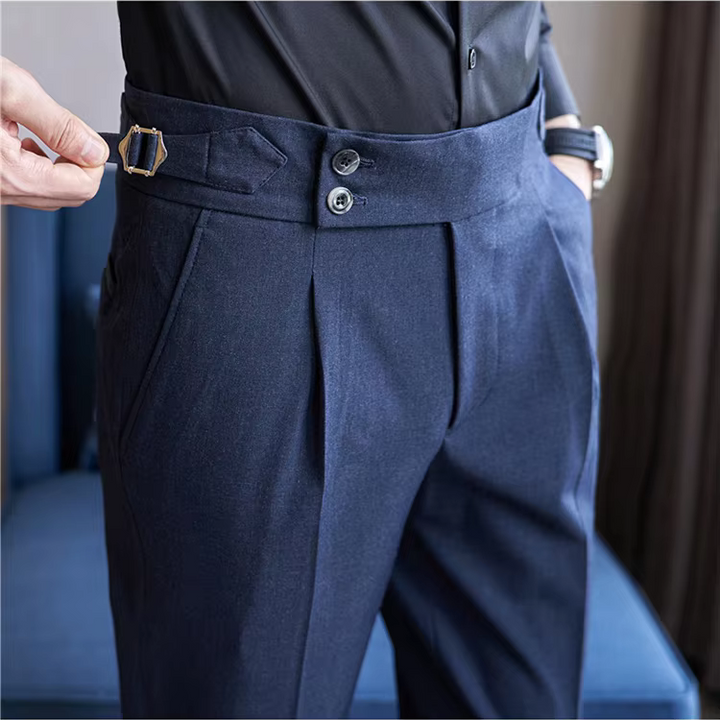 Henrik | Double Pleat High Waist Trousers