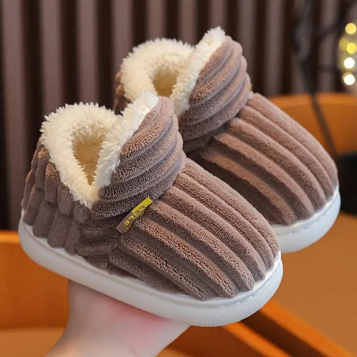 Amberly | Corduroy Faux Fur Slippers with Plush Lining