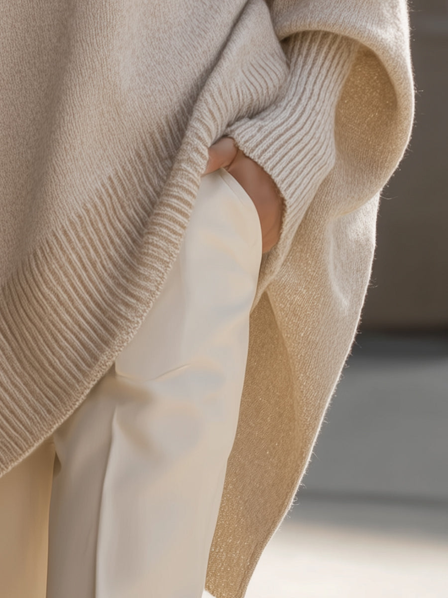 Riley | Oversized Poncho Sweater with Long Sleeves