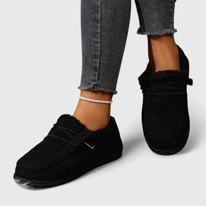 Pearl | Fleece Slip-On Loafers with Lace