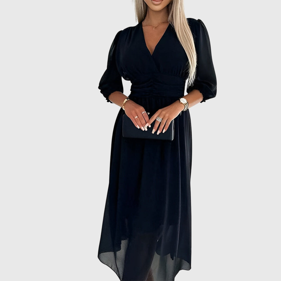 Elmira | Silky Chiffon Midi Dress
