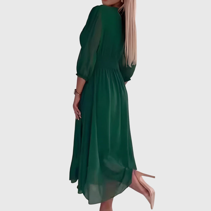 Elmira | Silky Chiffon Midi Dress