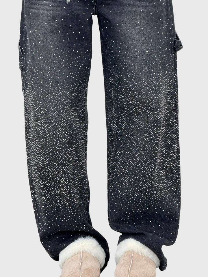 Azaria | Sparkle Embellished Wide Leg Jeans