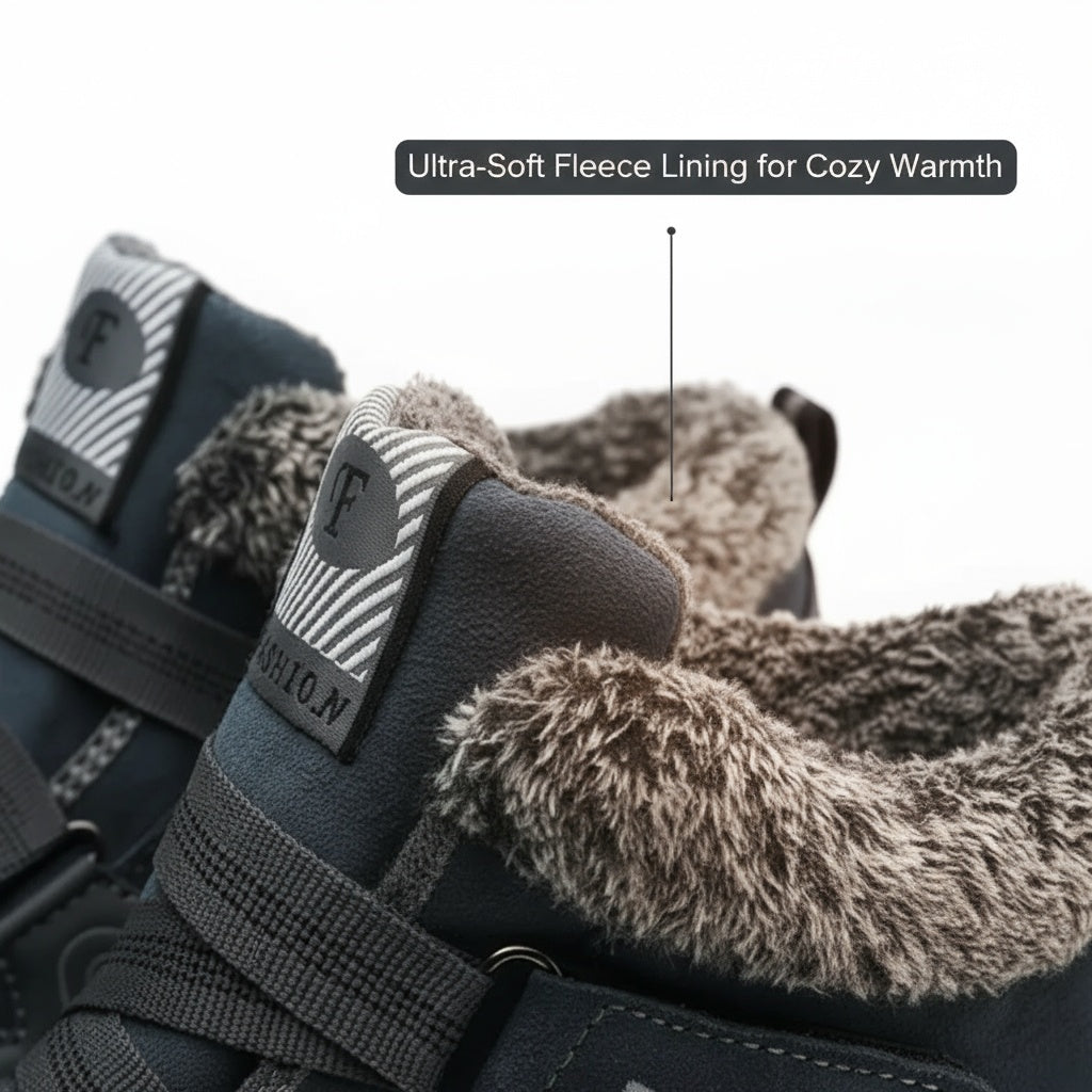 Hilda | Fleece-Lined Faux Fur Boots with Strap