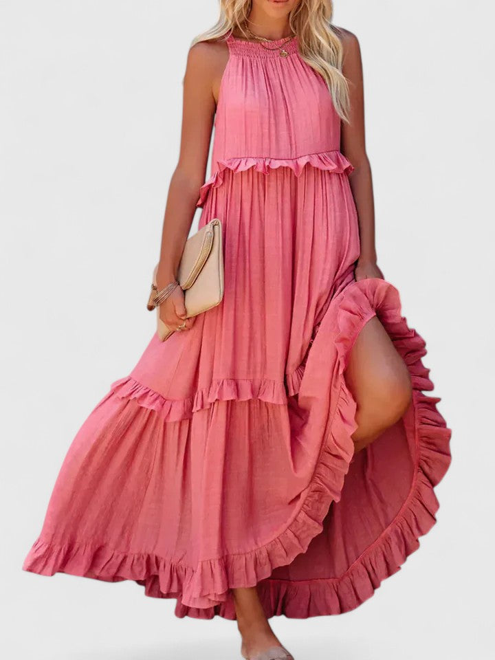 Lyric | Sleeveless Tiered Ruffle Maxi Dress