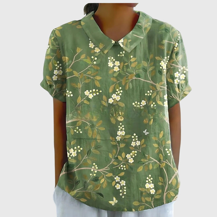 Morag | Floral Print Blouse with Collar