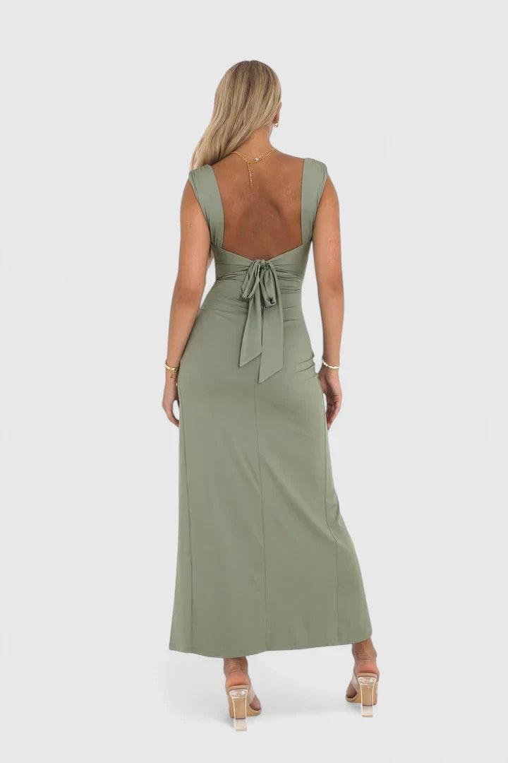 Marnie-Rose | Sage Green Cowl Neck Maxi Dress