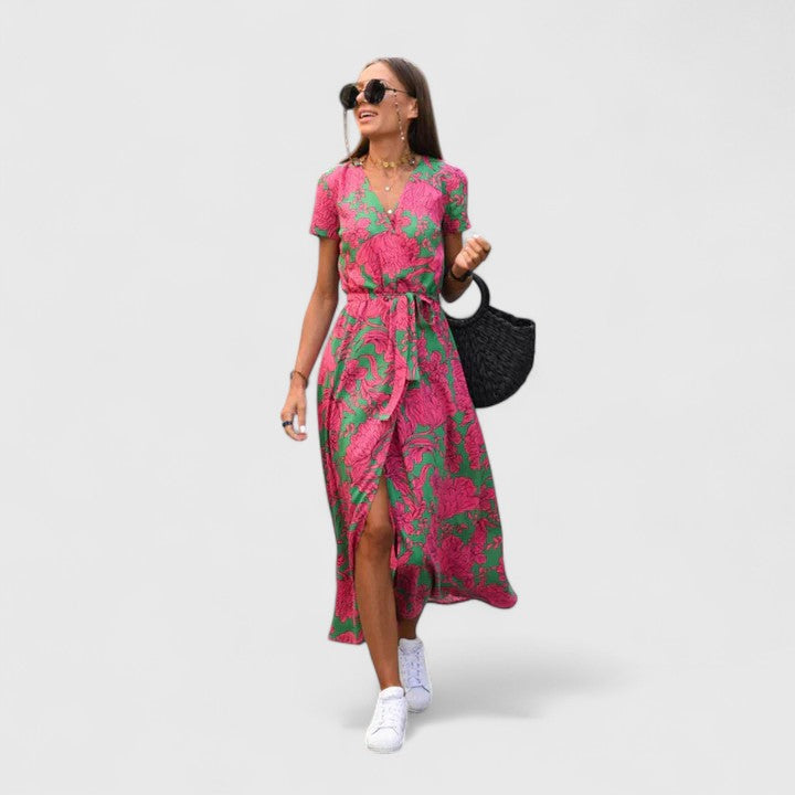Lotus | Elegant Wrap Midi Dress