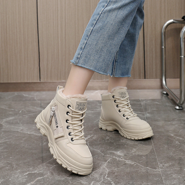 Marla | Lace-Up Faux Fur Lined Ankle Boots